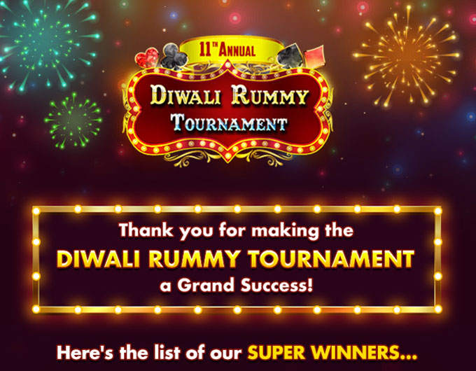 Diwali Rummy Tournament Winners
